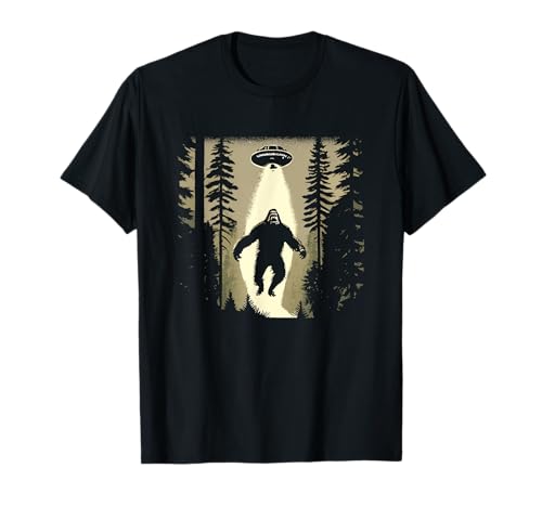 Sasquatch Alien Abduction UFO - Divertido Retro Bigfoot Lover Camiseta