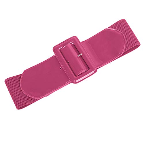 Grace Karin Pu Leather Elastic Wide Belt For Women Ladies Dress Stretch Thick Waist Belts M Rose #TOP3