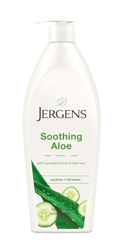 Jergens Aloe Soothing Body Lotion 400ml, Hydrating Aloe Vera & Cucumber Body & Hand Moisturizer, Daily Use Refreshing Lotion with Hydralucence Blend, Nourishing, Soft, Smooth Skin, Lightweight
