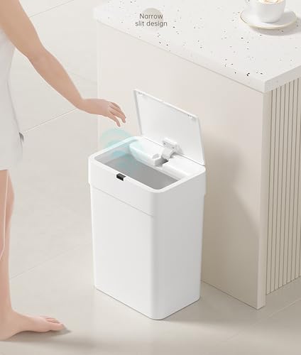 Image of House of Quirk Automatic Touchless Trash Can 9L | Motion Sensor Smart Dustbin | IPX5 Waterproof Bathroom Garbage Bin for Home, Office & Dorm (White)