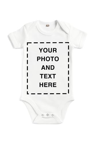 JOPHY & CO. Body Bébé Personnalisable avec Texte ou Image | 100% Coton (ref. 8610) (Blanc, 3-6 mois)