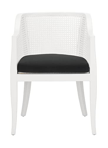Safavieh Home Rina White Cane And Black Cushion Dining Chair #TOP4