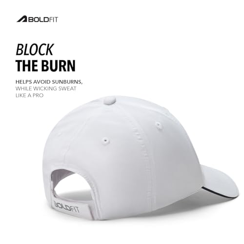 Boldfit Head Caps for Men Unisex Mens Caps with Adjustable Strap in Summer for Men Caps Men for All Sports Cap for Girls caps Gym Caps for Men Women Cap Sports Caps for Men White Blue