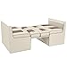 Qualitex De Leon RV Dinette, Bed with Storage, w/Blanco Table, Ultimate Leather, Bisque and Light Antelope
