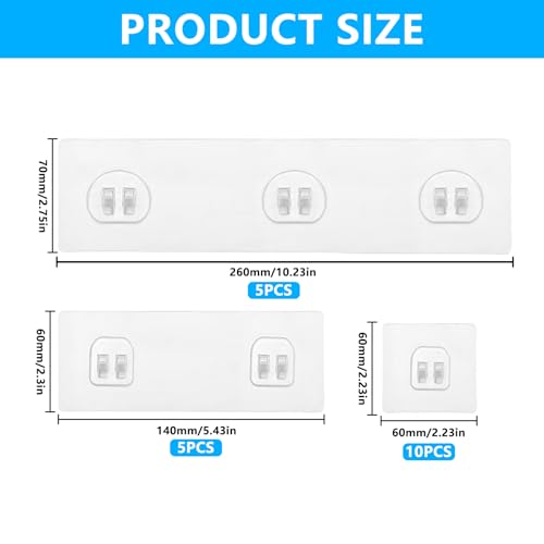 20 Stück Dusch Caddy Klebehaken Ohne Bohren,Duschregal Klebehaken Dusche Ablage, Wasserdicht Badezimmer Wandhaken für Duschhalterung Ecke Duschablage Duschkörbe Badregal Ohne Bohren Duschhaken