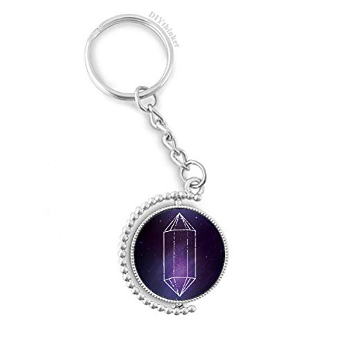 Llavero de estrella del cielo rotativo de cristal para llaves de casa y coche