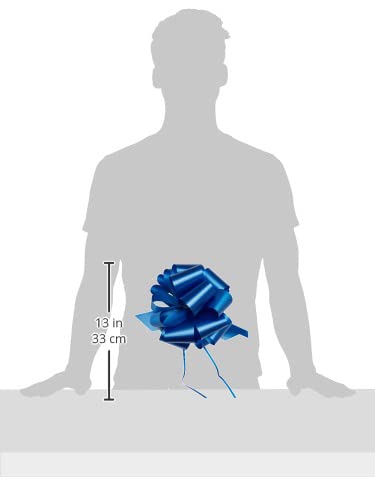 Berwick Offray 2.5'' Wide Ribbon Pull Bow, 8'' Diameter With 20 Loops, Royal Blue #TOP2