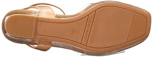 Nine West Women's Klear Wedge Sandal, Nude/Clear, 8 #TOP3
