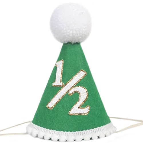 Chapeau demi-anniversaire pour séance photo bébé 6 mois motif 1/2 vert