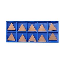 Carbide Inserts TPGN160308 TPG322 TiN Coated Lathe Carbide Inserts for Lathes and Mills, 10 Pieces