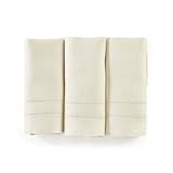 Solino Home Leinen-Handtücher, 3er-Set, 100 % reines Leinen, elfenbeinfarben, 35,6 x 61 cm, handgefertigt aus europäischem Flachs, maschinenwaschbar
