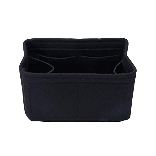 Preisvergleich Produktbild leaf-only Kosmetische Aufbewahrungsboxen, Neue Multifunktions-Damenfilz-Einstecktasche Make-up Kosmetiktaschen Travel Inner Purse Tragbare Handtasche Aufbewahrungsorganisator Tasche S / M / L-Schwarz-L