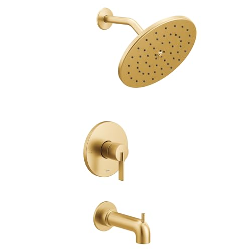 Kit de terminación para bañera y ducha Moen Cia Dorado cepillado M-CORE 3-Series, 1 mango, válvula requerida, modelo UT3363BG