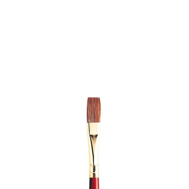 Winsor & Newton Sceptre Gold II Pincel Plano con Mango Corto, Rojo, 1/4" - 6 mm