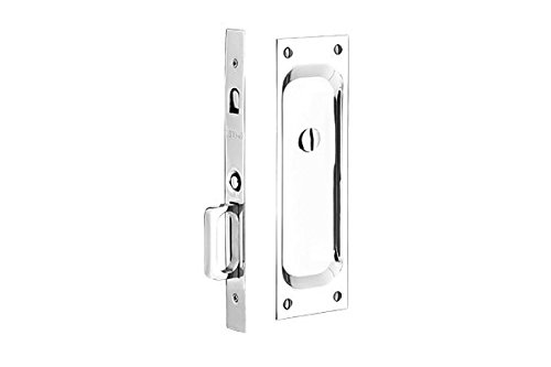 Emtek 2105 7-1/2" Height Solid Brass Privacy Pocket Door Mortise Lock, Polished Chrome #TOP3