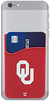 Oklahoma Sooners Adhesive Silicone Cell Phone Wallet/Card Holder for iPhone, Android, Samsung Galaxy & Most Smartphones