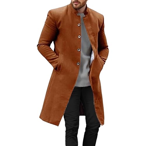 Veste longue laine mélangée homme manteau mi-saison bureau