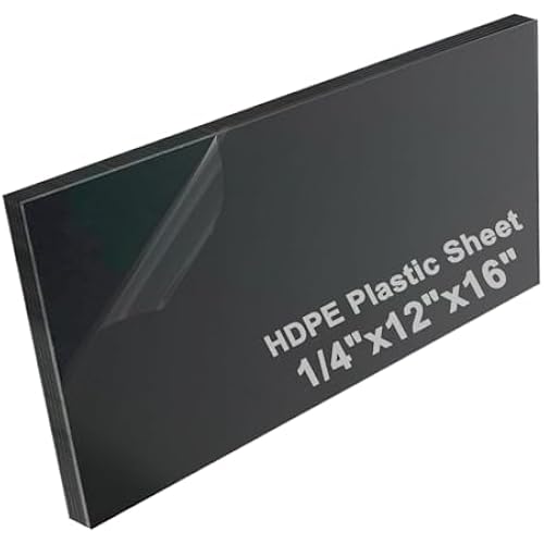 High-Density Polyethylene (HDPE) Plastic Sheet 1/4" Thick 12" X 16"- Black HDPE Sheet,for Machining, Home Improvements, DIY Projects, Engineering,High-Density Polyethylene Plastic Block (Pack of 1)