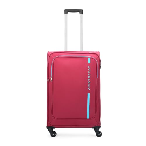 Aristocrat Medium Polyester Hybrid Spinner Suitcase Dasher 4W STR 68 RED, 43 Cm