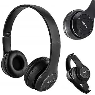P47 Headphones Stereo, Memory Card Support Bluetooth Headset (Black)
