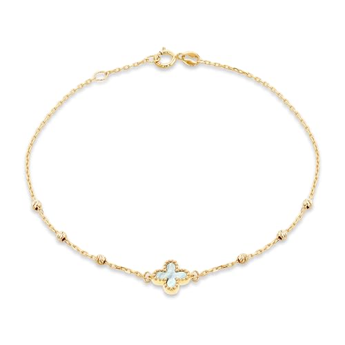 Bracelet trèfle or jaune 9 carats Carissima à porter au quotidien