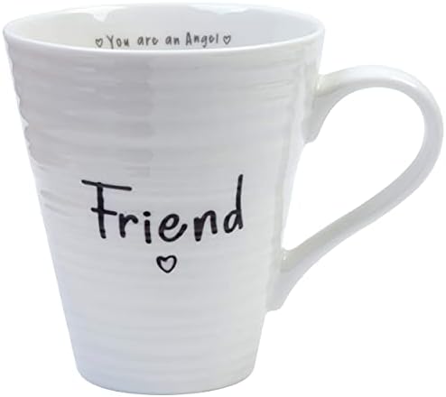 Guardian Angel 62757 Friend, Ceramic Hot Drinks, Ideal Novelty Tea Mugs for Birthday, Christmas, Valentine's Day-(Conical, White)
