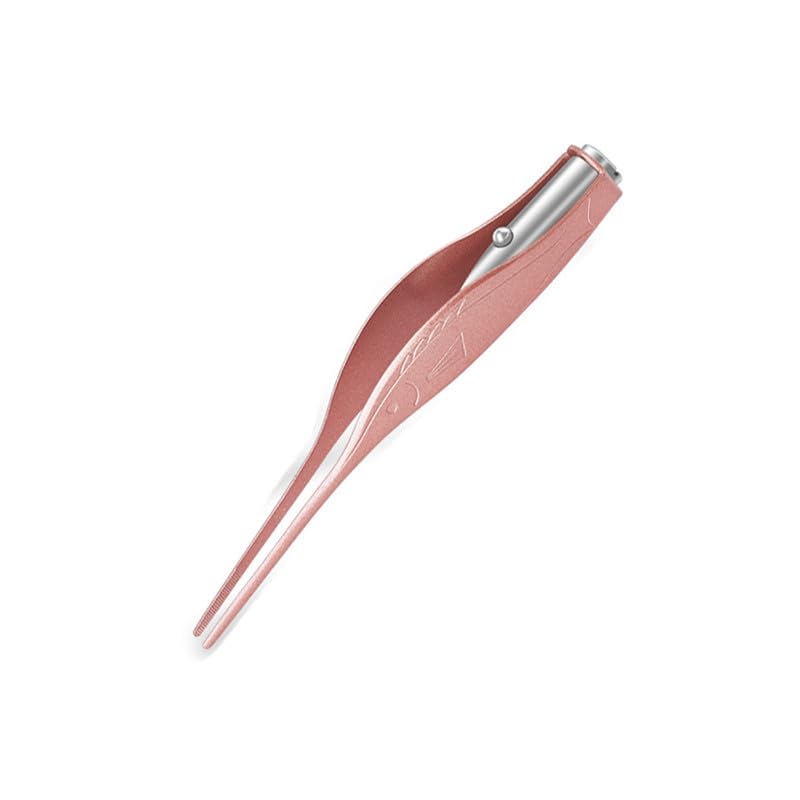 Pince à épiler LED avec lampe de poche étanche, nettoyage doux des oreilles, Rose Gold
