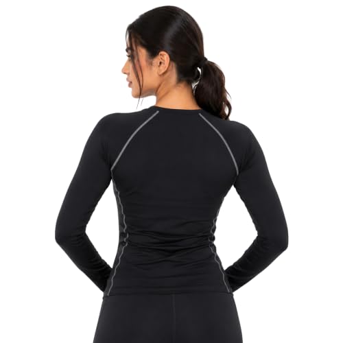 Image of NEVER LOSE Women Compression T-Shirt Top Plain Athletic Fit Multi Sports Cycling, Cricket, Football, Badminton, Gym