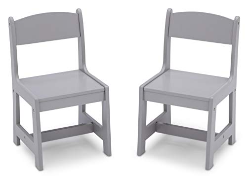 Delta Children MySize Wood Kids Chairs for Playroom [Pack of 2], Grey