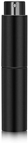 10ml Travel Perfume Atomizer, Refillable Cologne Spray Bottle with Double Leakproof Design & Ultra-Fine Mist, Includes Funnel and Fill Pump - Black
