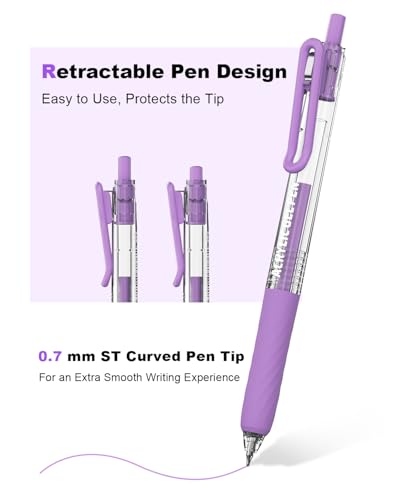 Set de 12 bolígrafos acrílicos de tinta gel retráctiles 0.7 mm miniatura 7