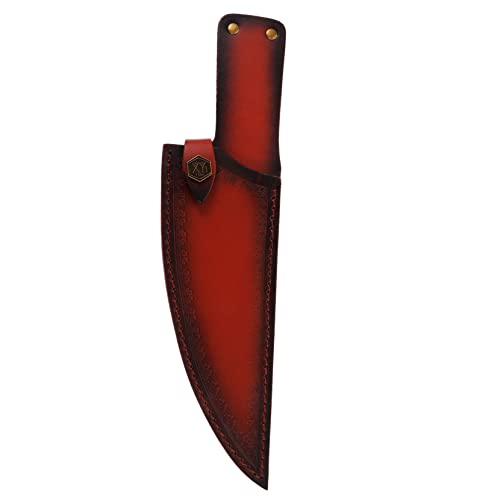 POPETPOP Custodia Per Coltelli Da Cucina in Pelle Marrone 8 Pollici, Protezione Di Sicurezza Per Lame e Taglierina, Custodia Riutilizzabile Antitaglio Per Uso Domestico e Professionale