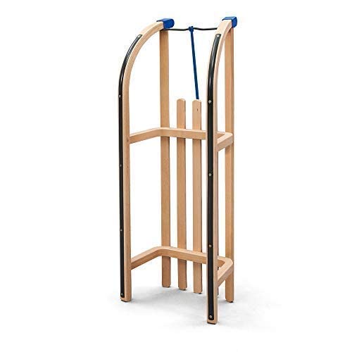 Vispronet Decorative Wood Sled – 39in Snow Sled – Outdoor Decorative Sled with Solid Wood Seat and Pulley Rope – Laminated Beach Wooden Frame – Holds Up to 200lbs - Thumbnail 2