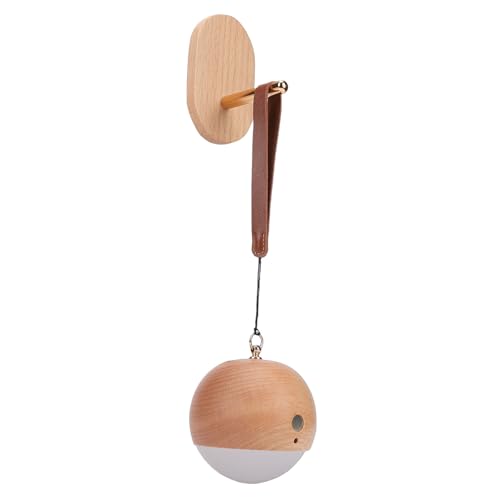 Lámpara de mesa de noche Qinlorgo de madera con control por voz miniatura 2