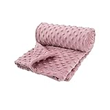 LAT LEE AND TOWN Minky Dot Baby Blanket - Lightweight & Breathable Cotton Receiving Blanket for Newborns, Infants & Toddlers, Machine Washable
