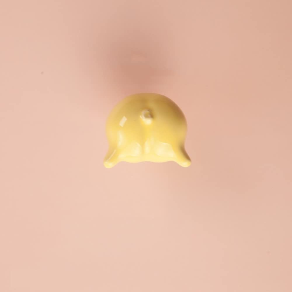 Poignées de boutons de commode cochon en céramique jaune pour armoires et tiroirs