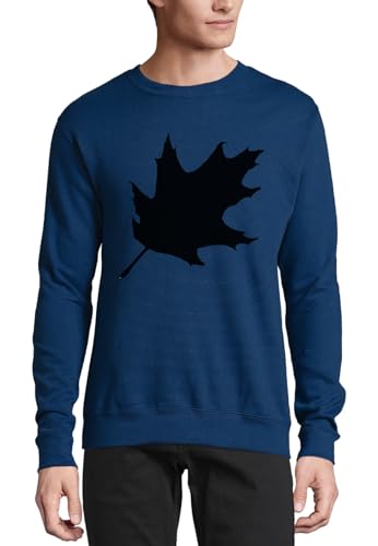 Pull en coton bleu marine à motif automnal parfait pour vos weekends et balades