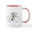 White/Pink Inside - I Love My Bike Mugs