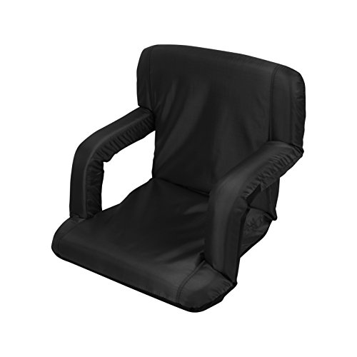 ZEYU HOME Stadium Seat Reclining Bleacher Chair Folding with Back/Sport Chair Reclines Perfect for Bleachers Lawns and Backyards Extra Wide Version (Black)