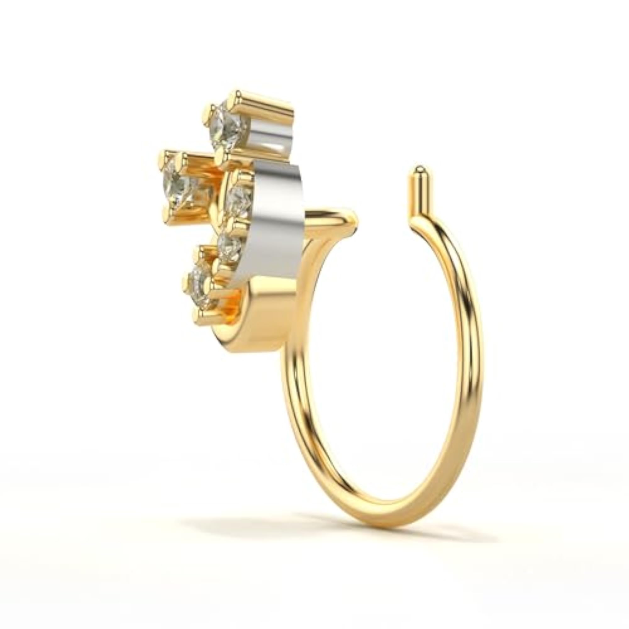 Women's Hallmarked Gold & 0.05cts Lab Grown Diamond Nosepin