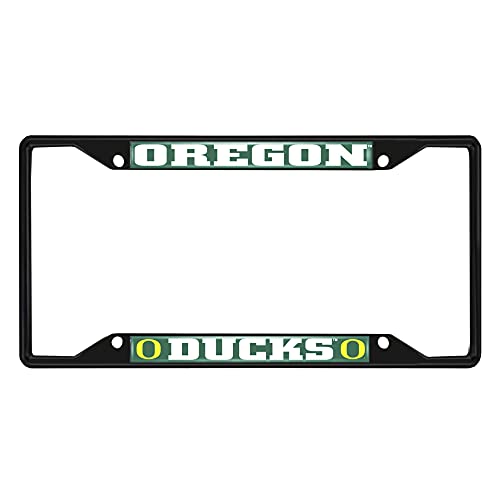 FANMATS 31276 Oregon Ducks Metal License Plate Frame Black Finish