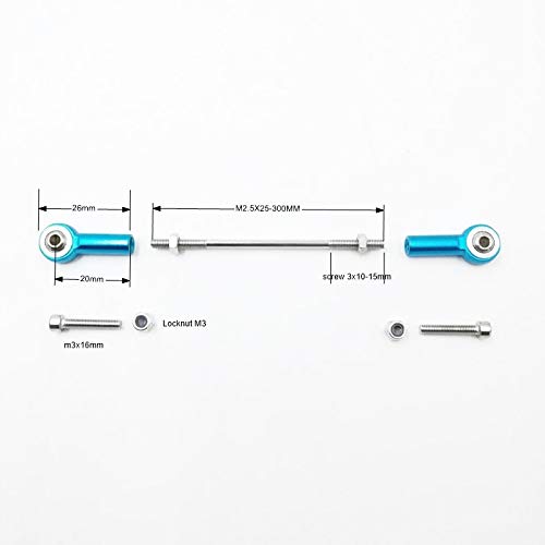 Parts & Accessories M3 Adjustable Push Rod End Ball Joint Linkage Set Assembly Servo Connecting Rod Stainless Steel for RC Aircraft Boat - (Color: 200mm, CN)