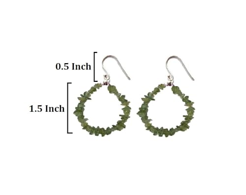 Apatite boucles d'oreilles argent pépites pierres précieuses 5,1cm - 4