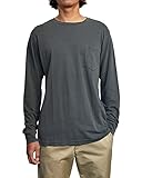 RVCA mens Ptc Pigment Long Sleeve Crew Neck Pocket T-shirt T Shirt, Pirate Black, Large US