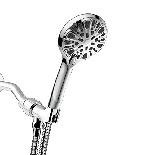 Pommeau de douche avec tuyau et support pour moderniser la salle de bain familiale en chrome