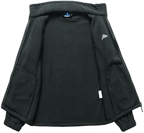 Men\'s Lightweight Full Zip Soft Polar Fleece Jacket Outdoor Recreation Coat With Zipper Pockets