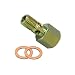 GlowShift Fuel Pressure Banjo Bolt Sensor Thread Adapter for 1998.5-2007.5 24-Valve 5.9L Dodge Ram 2500 3500 Cummins Diesel - Installs to Fuel Filter Housing - Includes Copper Crush Washers