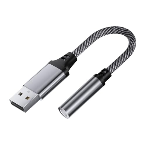 Adaptateur Jack USB,Adaptateur USB vers Jack 3,5mm,Carte SonUSB vers AUX Stéréo Auxiliaire 3,5mm,pour Casque avec Microphone Compatible avec Écouteurs PC...