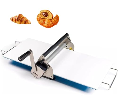 Máquina de laminación manual de masa de acero inoxidable con 11 grosores ajustables para panadería, preparación de masa de hojaldre