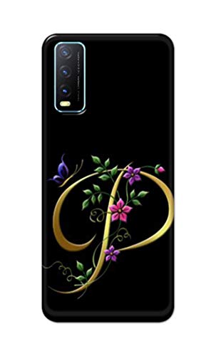 Image of Printed Hard Back Cover Case for Vivo Y20 | Y20 2021 | Y20i | Y20s | Y20G | Y20S (G) | Y20SG | Y20T Back Cover (Alphabet P) -1803